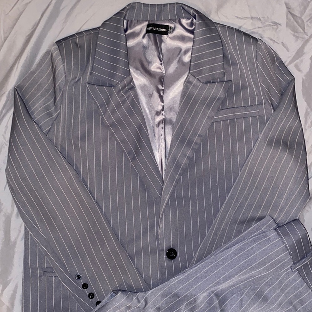 Grey PrettyLittleThing Suit in size 0 and 2.